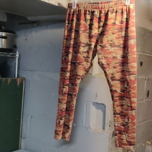 Orange camo leggings